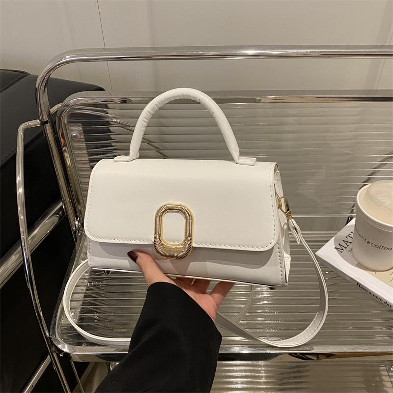 Stylish and Simple, Foreign Style, Tide, Solid Color, Casual Spring Commuting, Shoulder Crossbody, Portable Small Square Bag, Woman