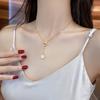 316L Stainless Steel New Fashion Fine  Geometric Square Round Carving Love Chain Choker Necklaces & Pendants For Women