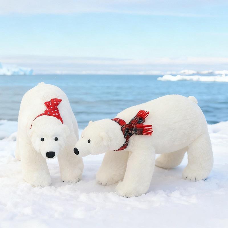Echte weiße Eisbärpuppe Plüschtier Kuschelbärpuppe Kinderbegleiter Beruhigende Stoffpuppe