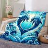 1pc Dolphin Printing Lightweight Flannel Blanket, Comfortable and Warm Blanket, for Camping Sofa Bed and Couch Office, Gift