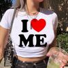 European and American women's clothing spring and summer new ins letter I love ME printed short slim-fitting short-sleeved T-shirt