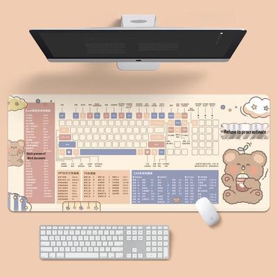 Extra velká kreslená podložka pod myš s PS klávesovými zkratkami pro CAD - Protiskluzová podložka na stůl pro klávesnici a notebook