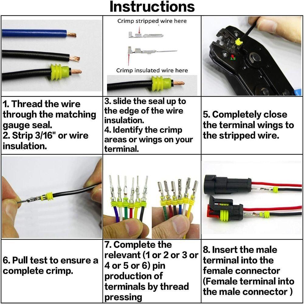 Male And Female Pair Car Electrical Connector 300V 12V Wire Harness Plug Automotive Repair