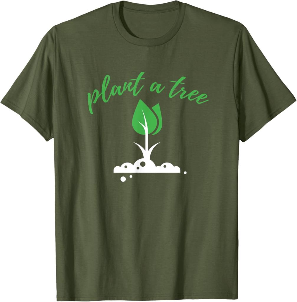 Plant A Tree Graphic Tee Earth Day Environmentalist Casual Cotton TShirt Gift
