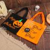 Halloween Ghost Festival Pumpkin Candy Tote Bag, Non-Woven Orange and Black Gift Bag for Kindergarten