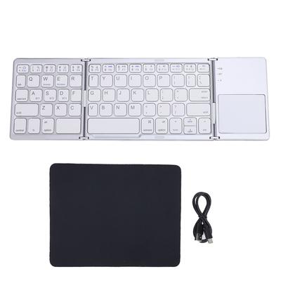 Foldable Bluetooth Keyboard Portable Triple Folding Rechargeable Wireless Keyboard with Touchpad