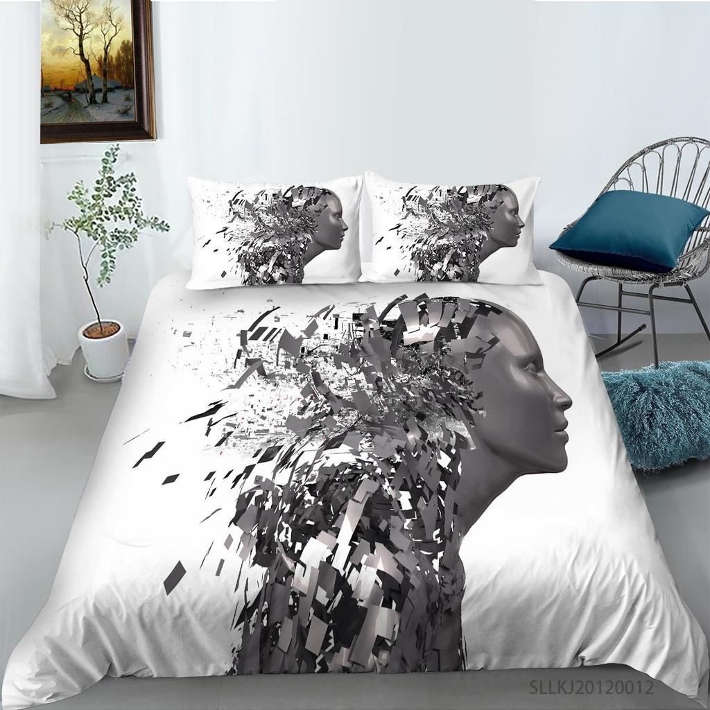 Luxury Furniture Bedding Set New Bedspread 3D Figure Print Family Bedroom Full Size Quilt Cover and Pillowcase Microfiber