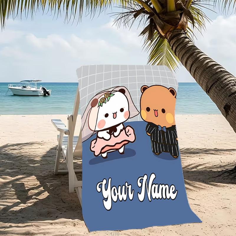 Customizable personalized beach towels Bubu Dudu themed designs.Suitable for the beach, yoga, sports;ideal as beach accessories