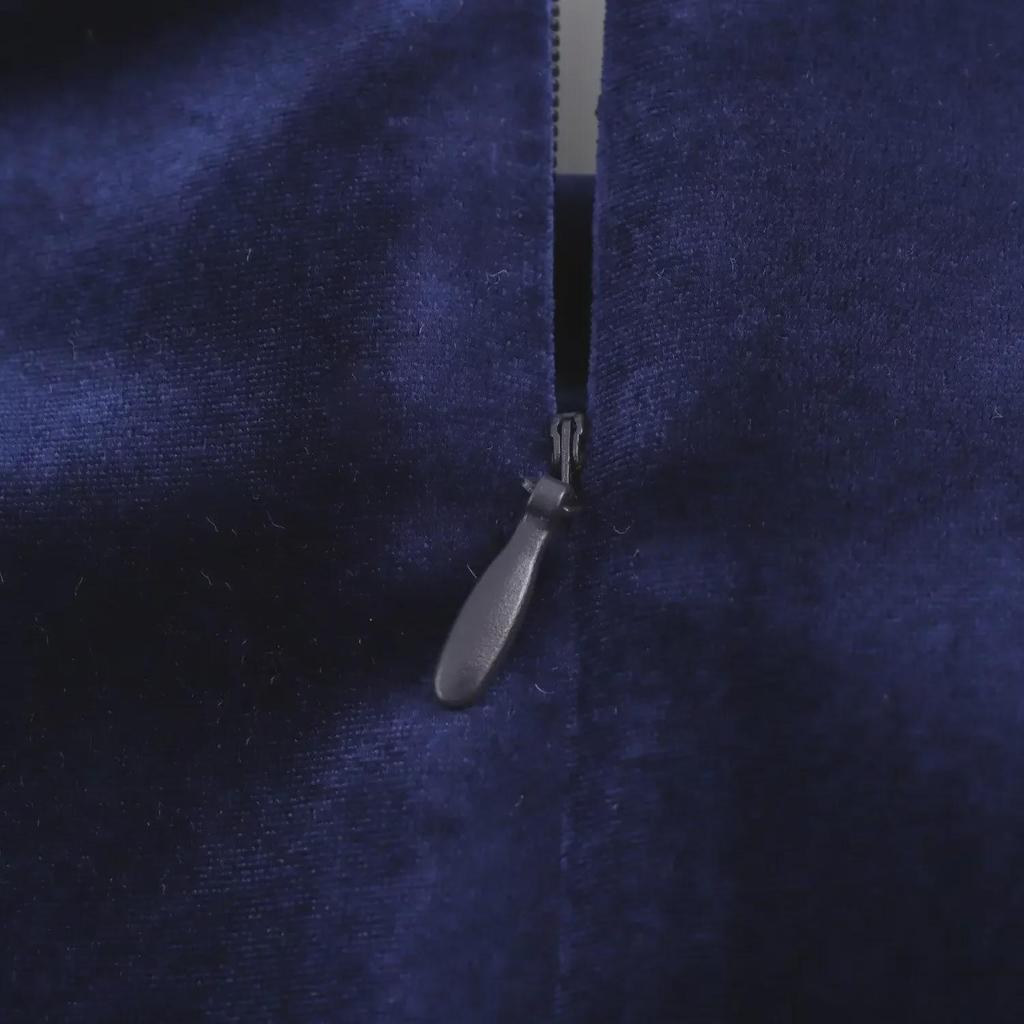 Velvet Bow-Decorated Sleeveless Slim Dress - European & American Style 9388072