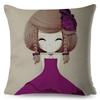 Dreamy Scene Illustrated Cushion Cover Umbrella Flower  Soft Background Art Print Soft Square Pillow Modern Home Decor xcm