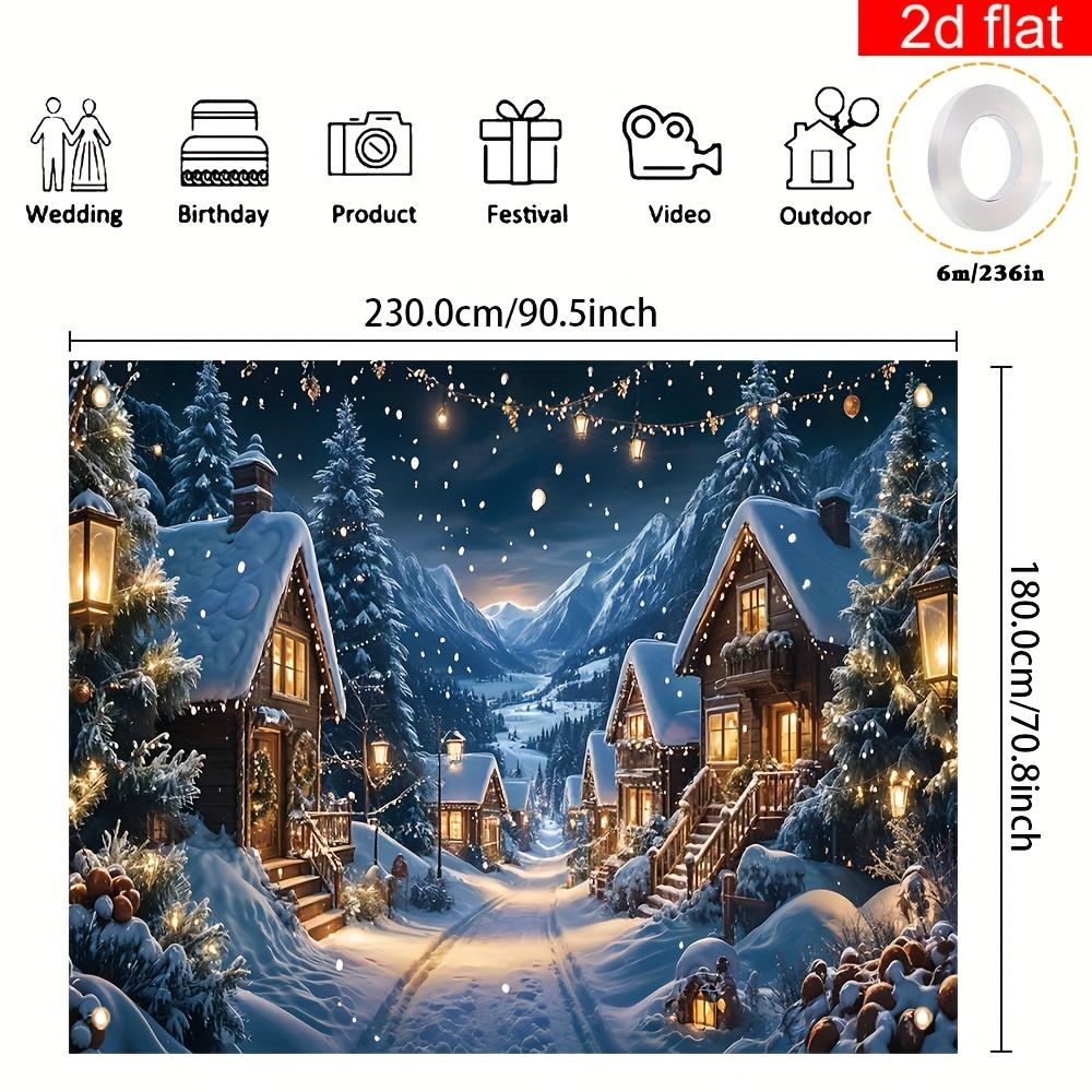 1Pcs Christmas Street Pattern Decoration Background Winter Backdrop For Photo Studio Photo Booth Party
