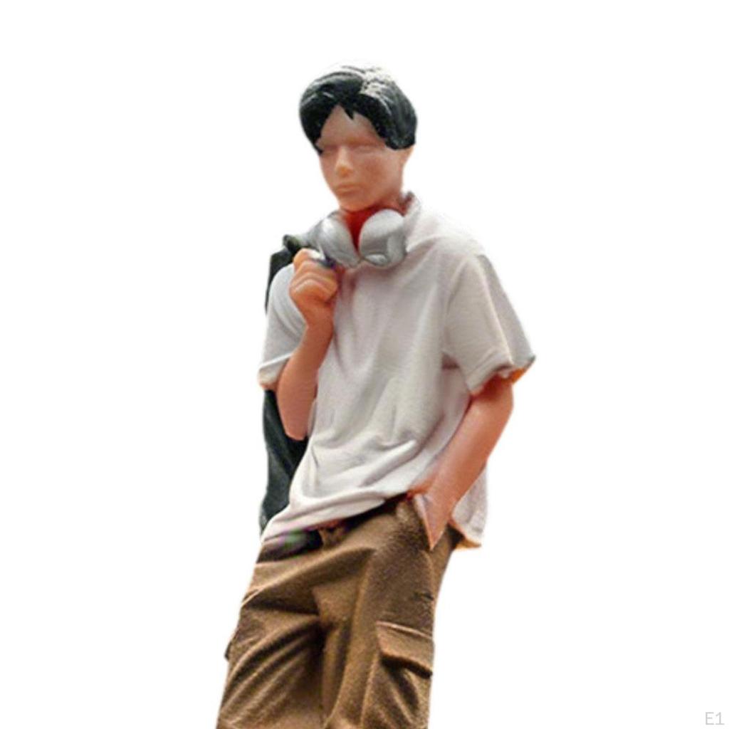 1:64 Jungenfigur Menschenmodell Harz DIY-Projekte Miniaturszenen Sammlungen S-Maßstab Filmrequisiten