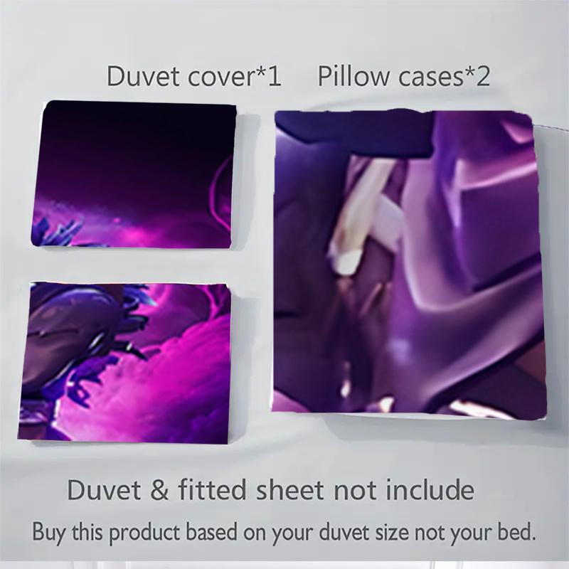3pcs Dark Ninja Purple Home Decor Bedding Set-Universal Three-Piece Suit for Bedroom, Guest Room, Living Room, Hotel-Perfect Gift for Fans,