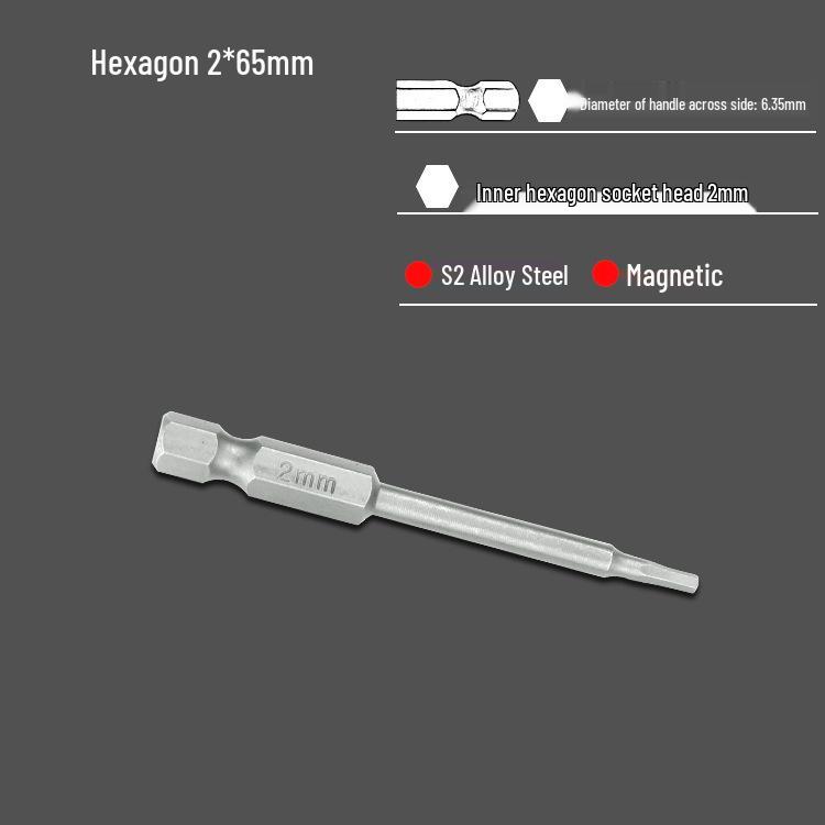 S2 Air Impact Hex Socket Bit Set, Pneumatic & Electric Screwdriver, 1/4 Strong Magnetic