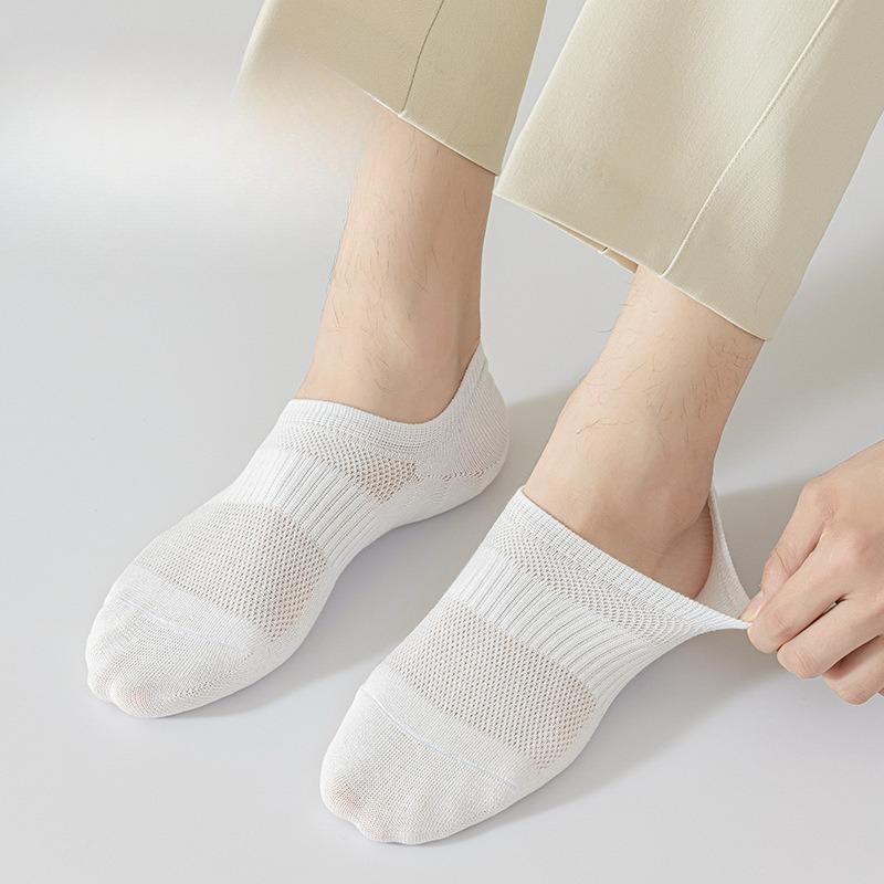 Men's Spring and Summer Short Socks, Mesh Invisible Cotton Socks, Anti-pilling Boat Socks, Non-dropping and Invisible Socks