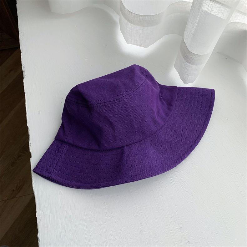 Solid Color Men Women Couple Bucket Hat Korean Version Ins Versatile Basin Hat Summer Big Brim Cotton Bucket Hat