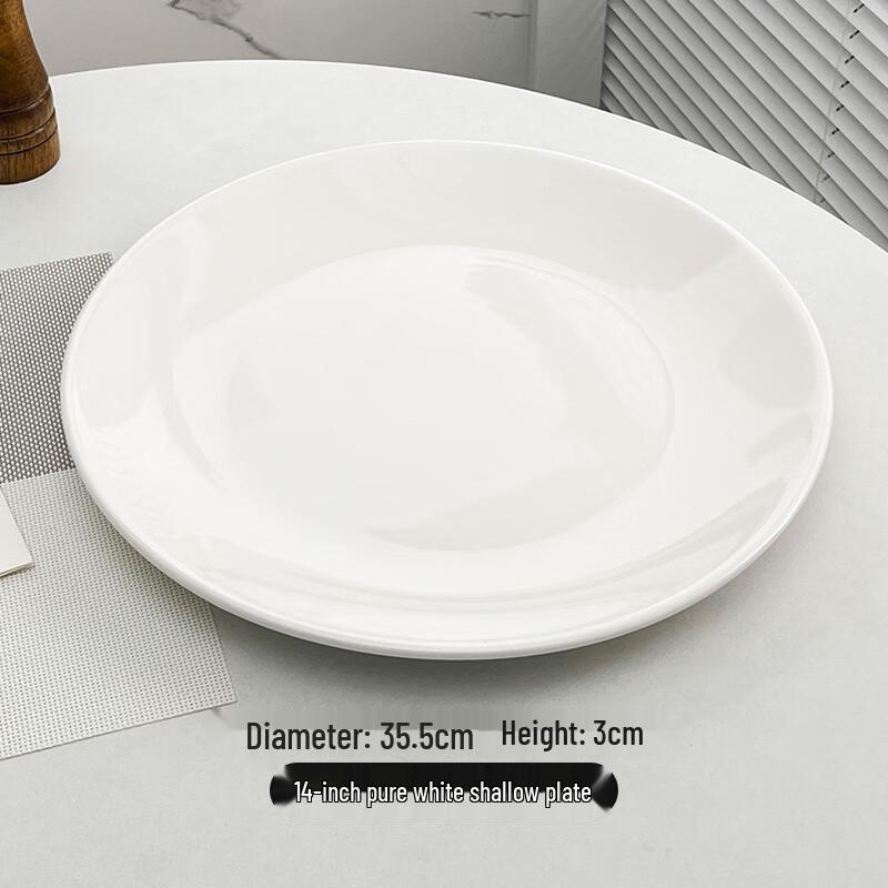 Molorna Nordic Pure White Ceramic Round Dinner Plates