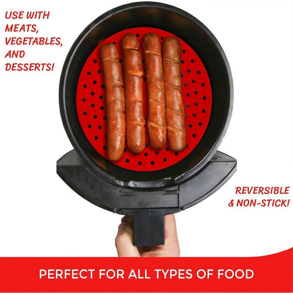 Reusable Non Stick Silicone Air Fryer Liners Perforated Waterproof Baking Mats for All Models 7 5 8 8 5 9 Inch