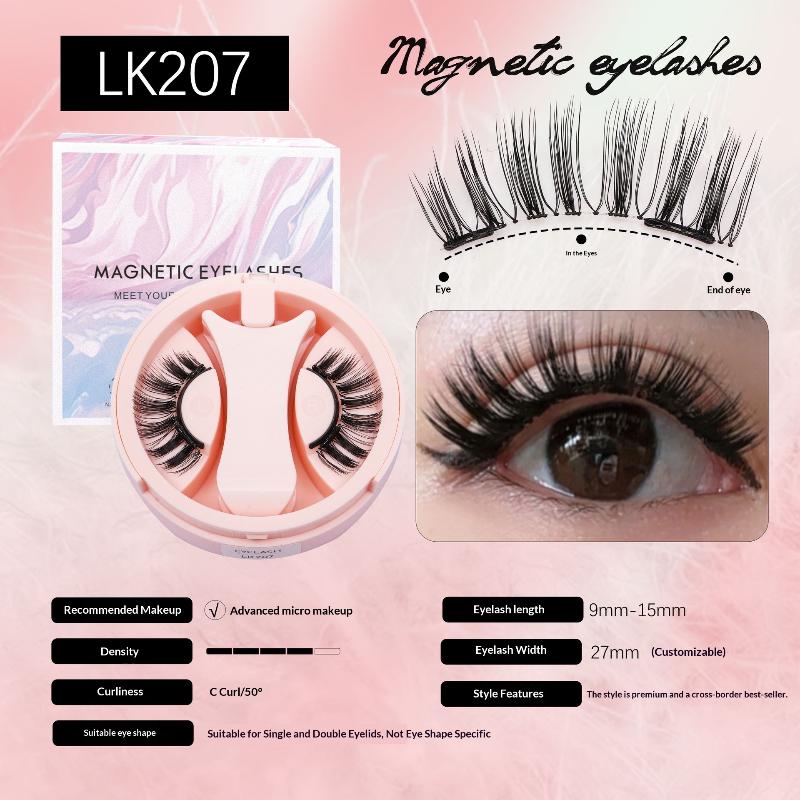 Reusable Magnetic Eyelashes No Glue Needed 3D Natural Look Curly Magnetic False Eyelashes Easy Apply Lashes Kit For Eye Makeup