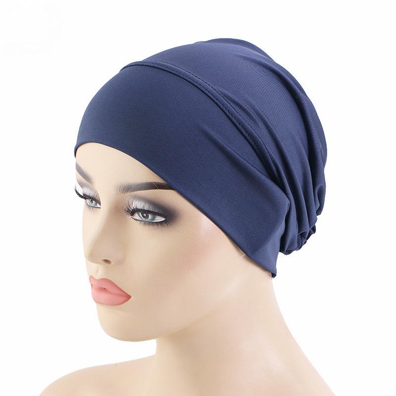 Middle Eastern Stretch Headscarf Cap, Solid Color Undercap & Hair Wrap, Breathable Design for Daily Use