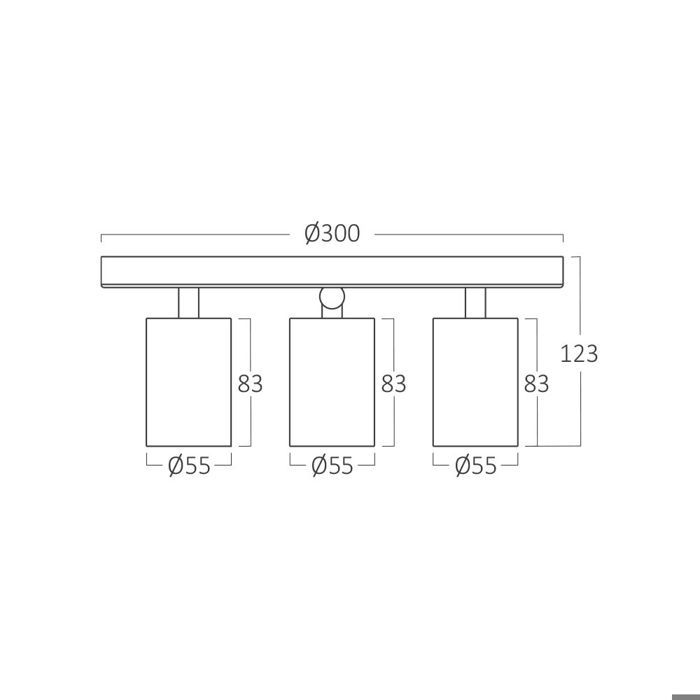 Spot LED saillie 3xGU10 IP20 35W max – Blanc