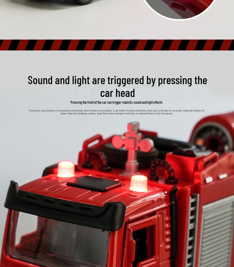 Boxed Alloy Fire Truck Model for Kids – 1:32 Scale