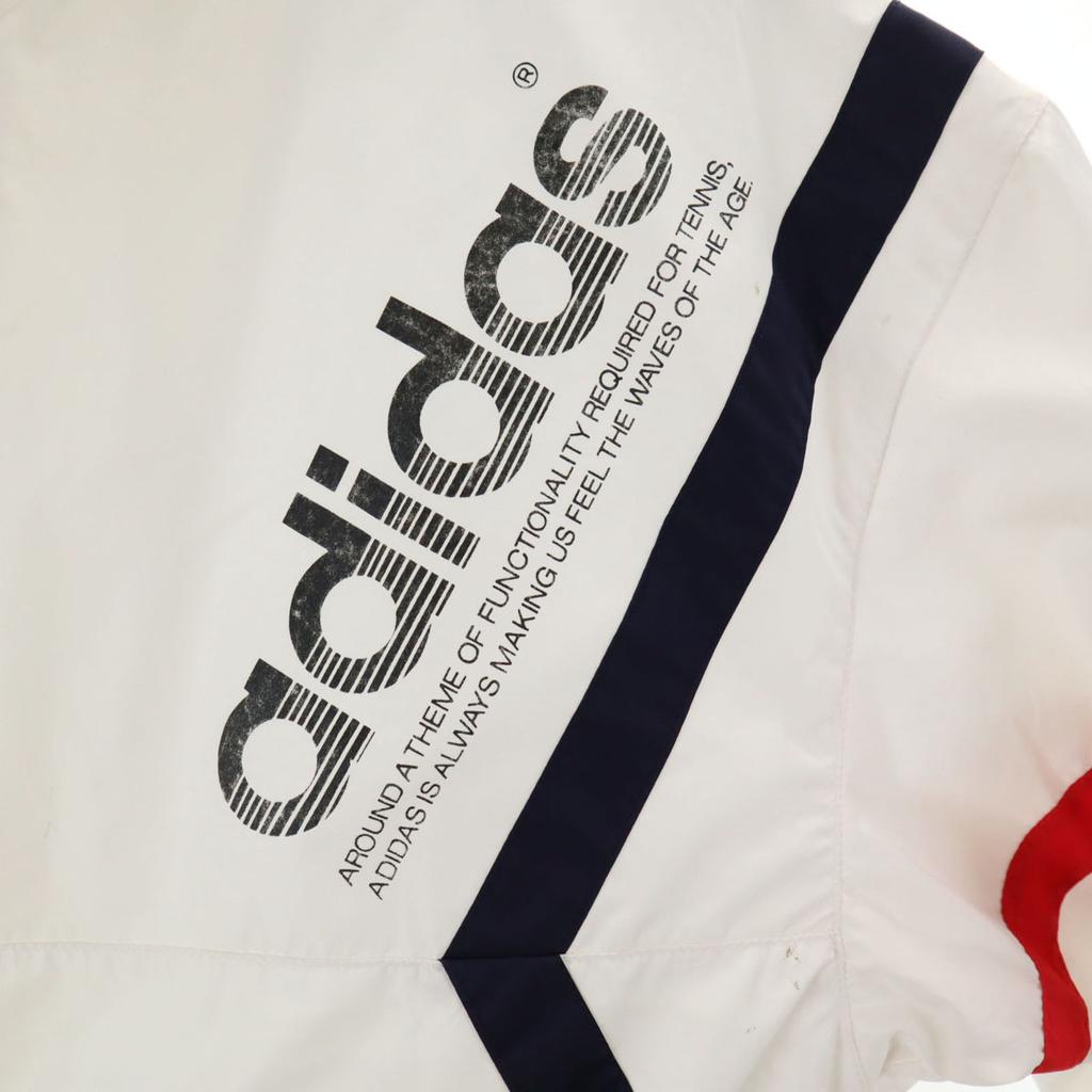 Adidas 80s Vintage Training Windbreaker M White Descente Tricot Lining Men's Used
