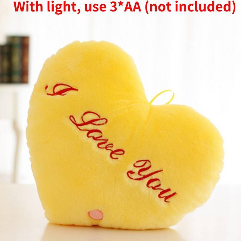 Colorful Illuminated Plush Pillows In Adorable Star Moon And Heart Shapes For Kids