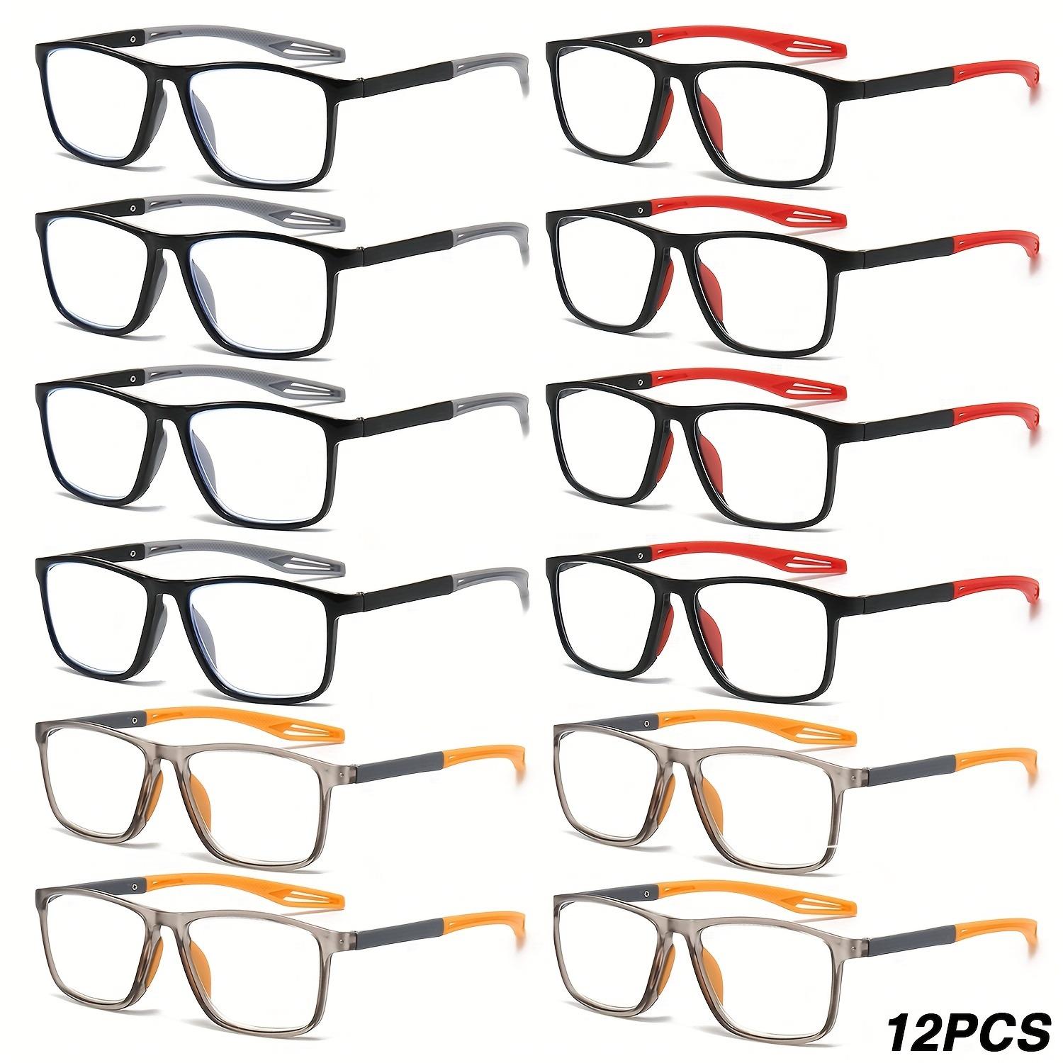 

[+100~+400]12pcs Rectangular Minimalist Splicing Ultra Lightweight Carrying Presbyopia Glasses with Anti Slip Foot Covers +300