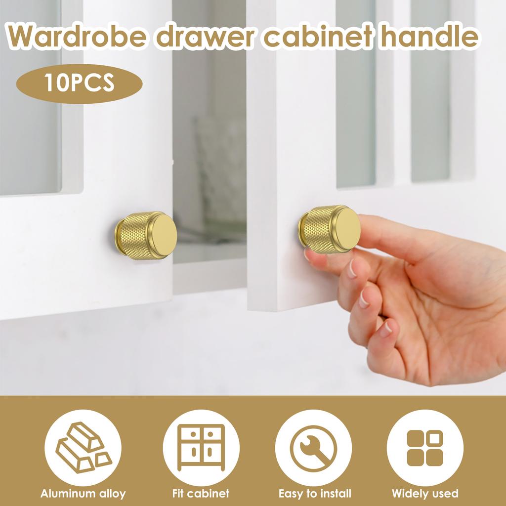 10Pcs Knob Set Kitchen Handles Door Pulls Gold Wardrobe Cupboard Furniture Drawer Cabinet Knobs Hardware Stylish Furniture Knob