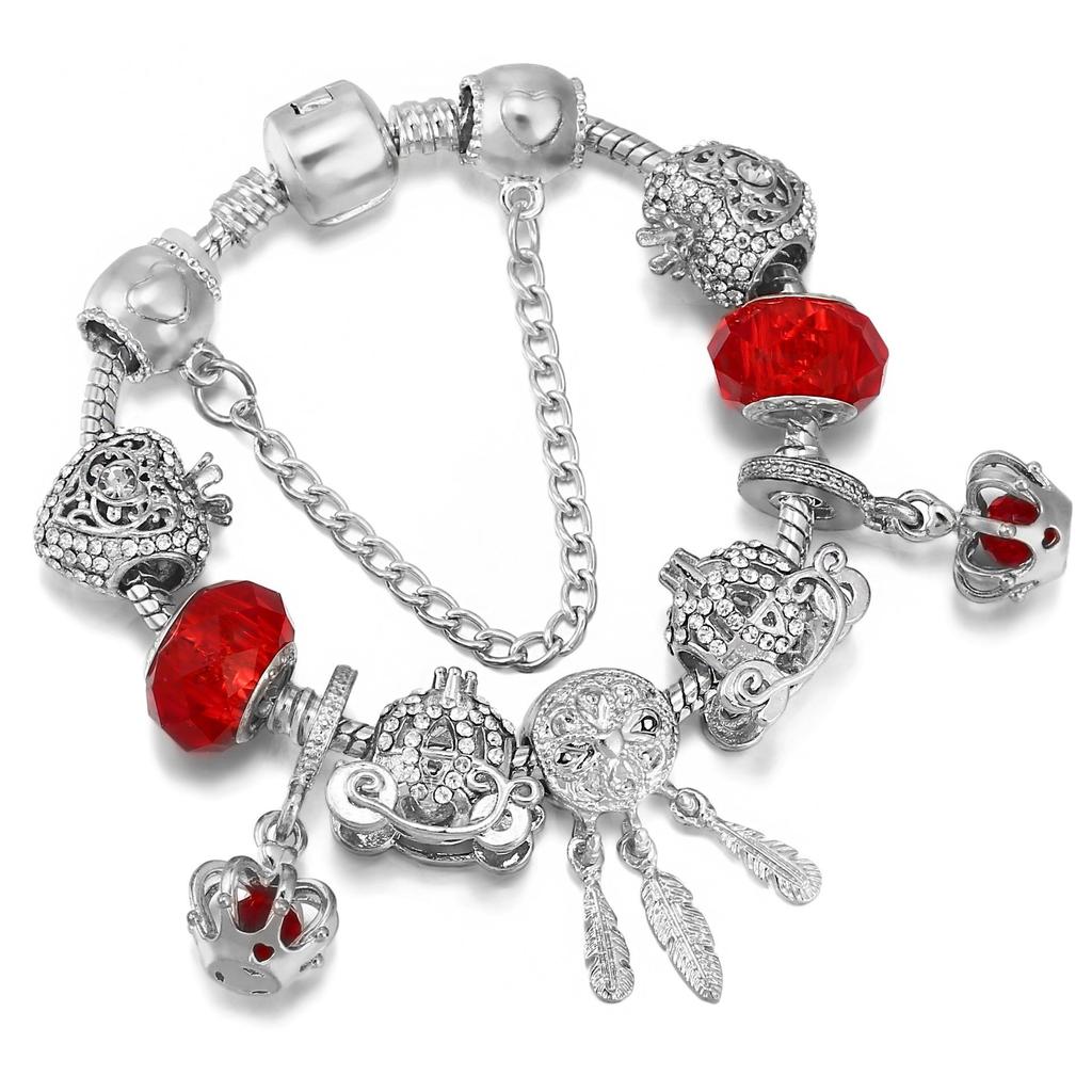 Pan's Blue Crystal Dream Catcher Rose Gold Ladies Bracelet