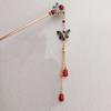 Dancing Butterfly Hairpin Vintage Chinese Metal Tassel Step Shake Clip Bun Colorful Retro Hair Jewelry with Classical Elegance