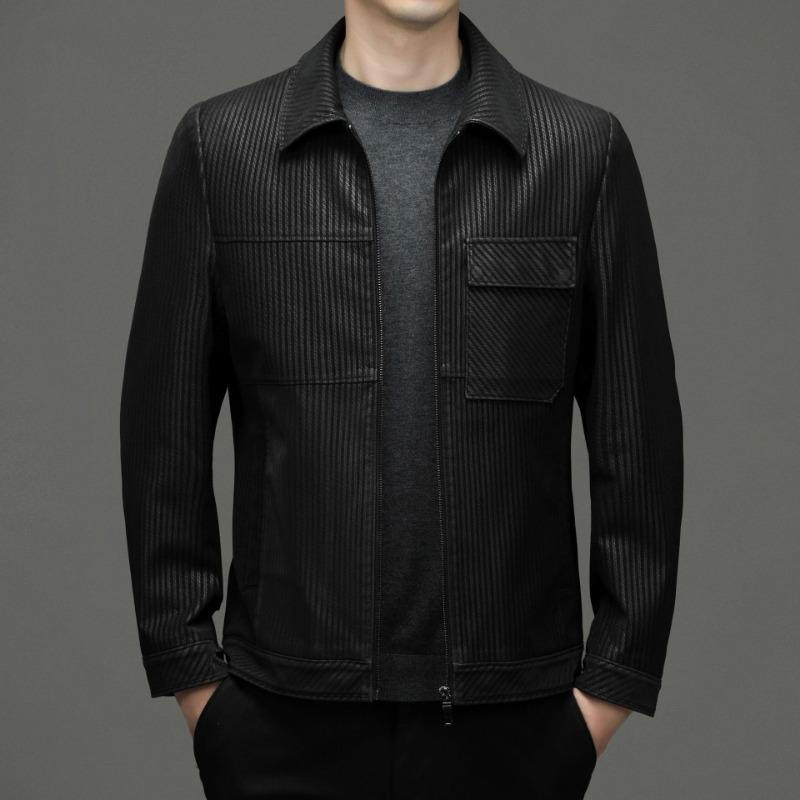 Herbst- und Winter-Neuheiten Herrenjacken, modische Freizeit-Reversjacken mit vertikalen Streifen für Männer mittleren Alters