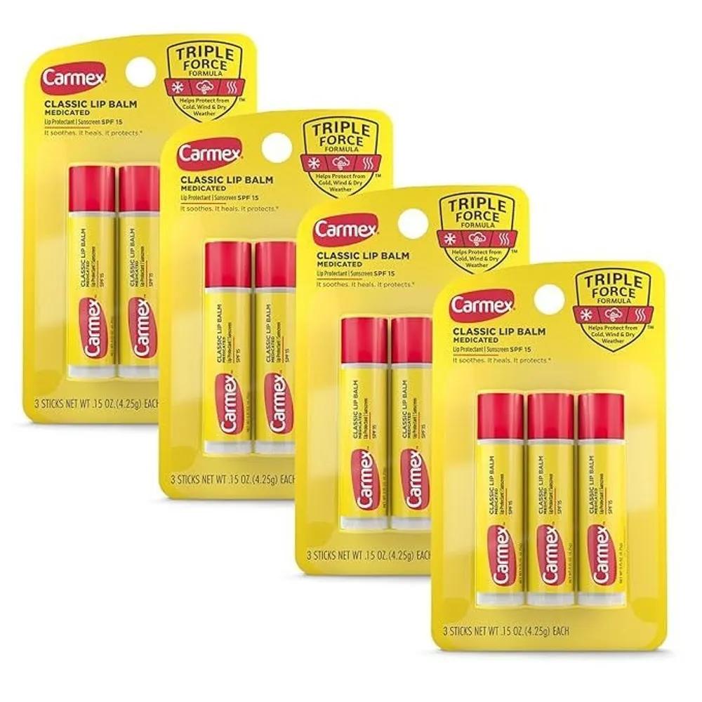 Carmex Classic Medicated Lip Balm Sticks (12-pack)