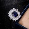 Huitan Funkelnde Blaue/Weiße Zirkonia Ringe für Frauen Hochzeit Verlobungsparty Edle Damenringe Jubiläumsgeschenk Zirkon