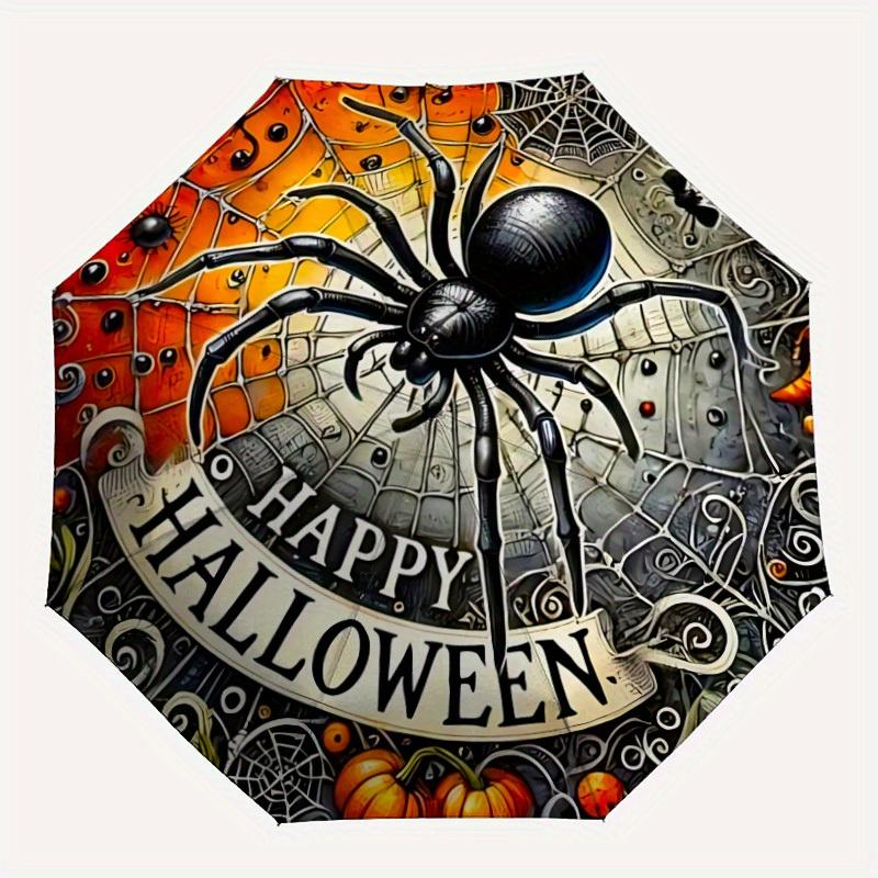 

1pc Halloween Spider Decorations Automatic Open/close Folding Umbrella, Compact Portable Travel Umbrella,Durable Construction yy250814169