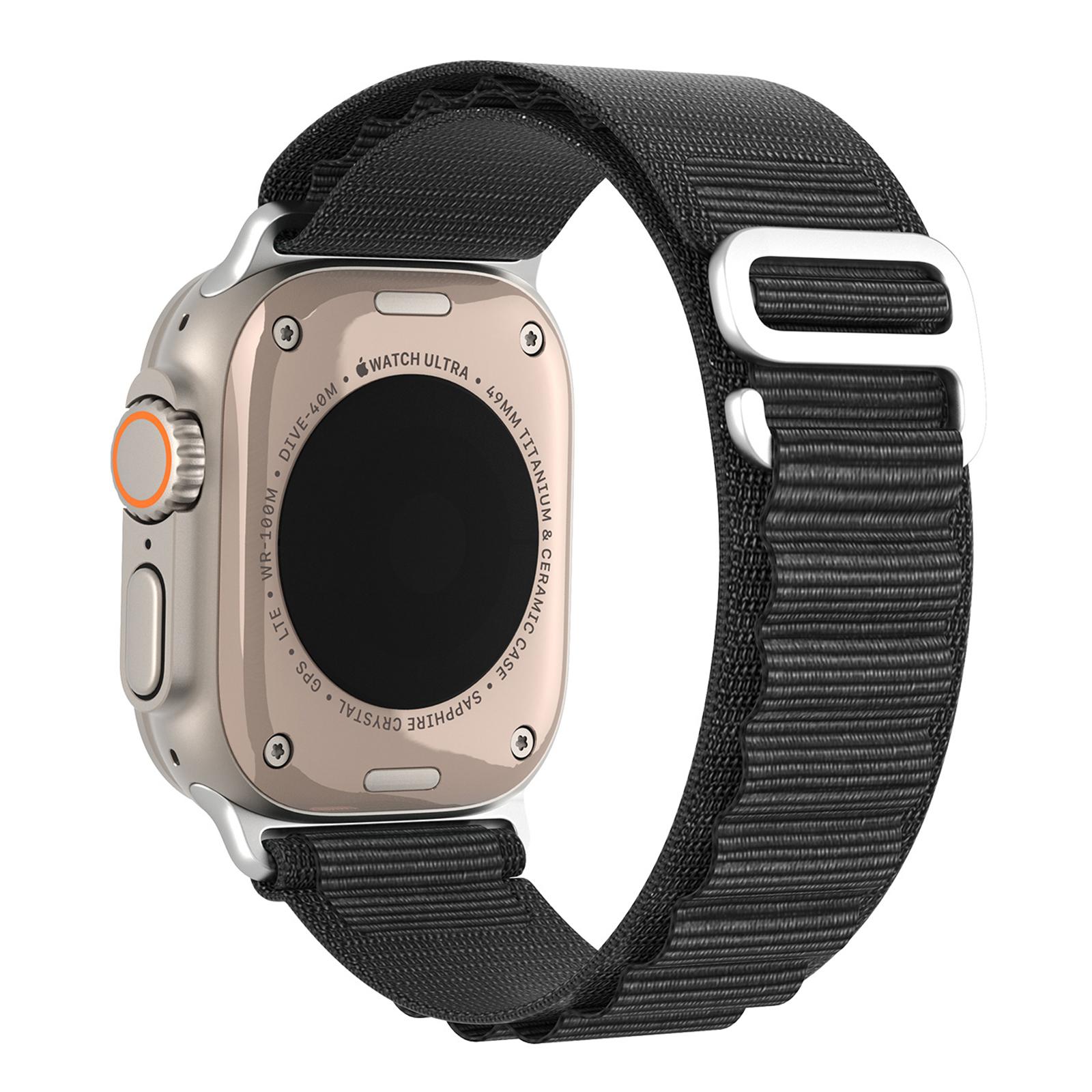 

Ремешок серии DUX DUCIS GS для Apple Watch Series 10 46 мм/Ultra 2/Ultra 49 мм/9 8 7 45 мм/SE (2023) SE (2022) SE 6 5 4 44мм/3 2 1 42мм Полиэстеровый ремешок Black