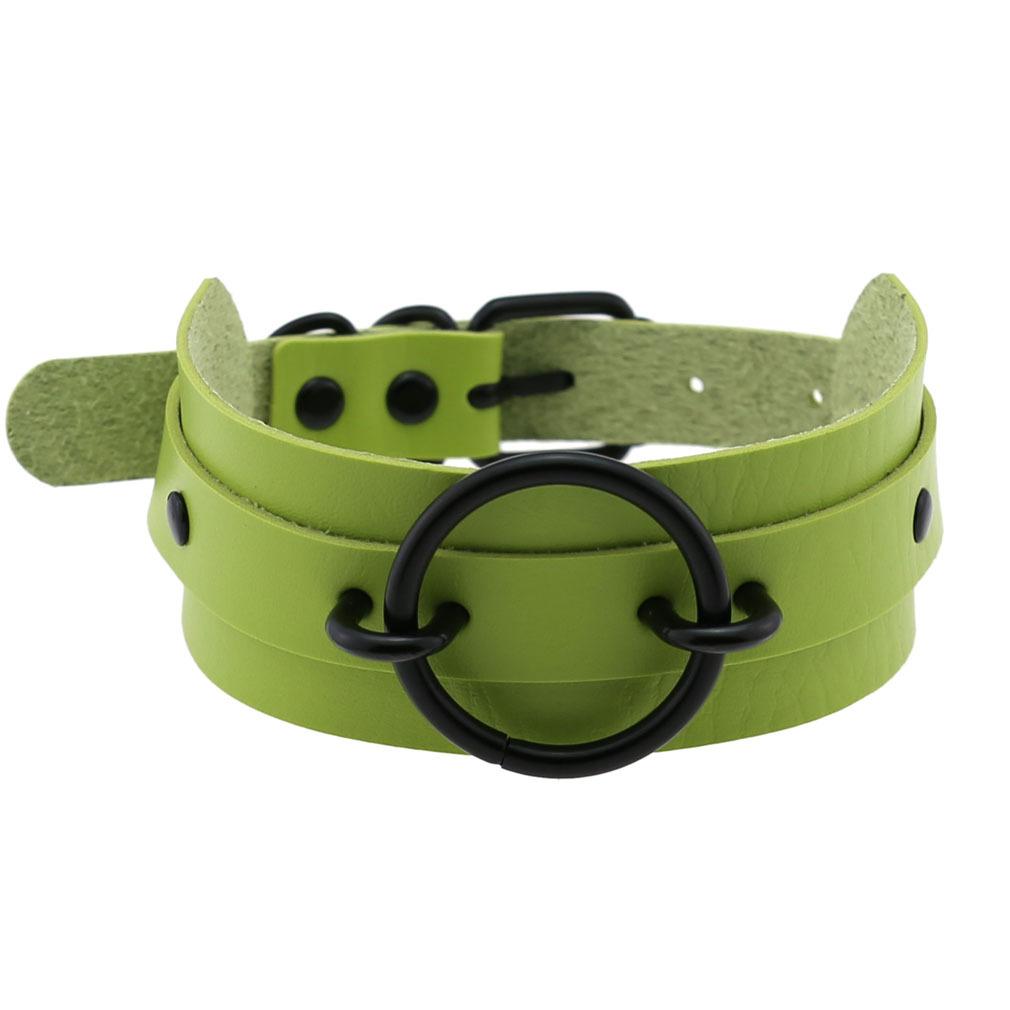 Halloween Cosplay Goth Grünes Choker-Halsband Halsketten für Frauen Emo Punk Schwarzer Dorn Geometrischer Anhänger Halskette Y2K Schmuck Geschenke
