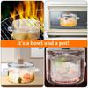 Glass Saucepan Clear Cooking Pot Heat Resistant 1.6L Glass Soup Pot Multi-Purpose Kitchen Cooking Tools