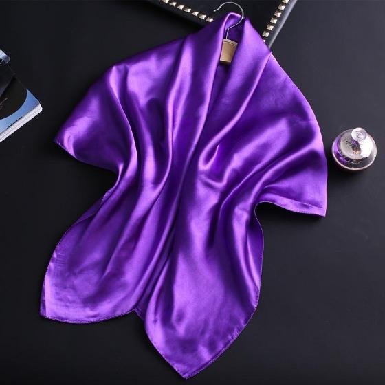 90cm Solid Colors Neckerchief Hijab Scarf For Women Soft Satin Headband Hair Scarves Female Square Shawls Head Scarfs For Ladies