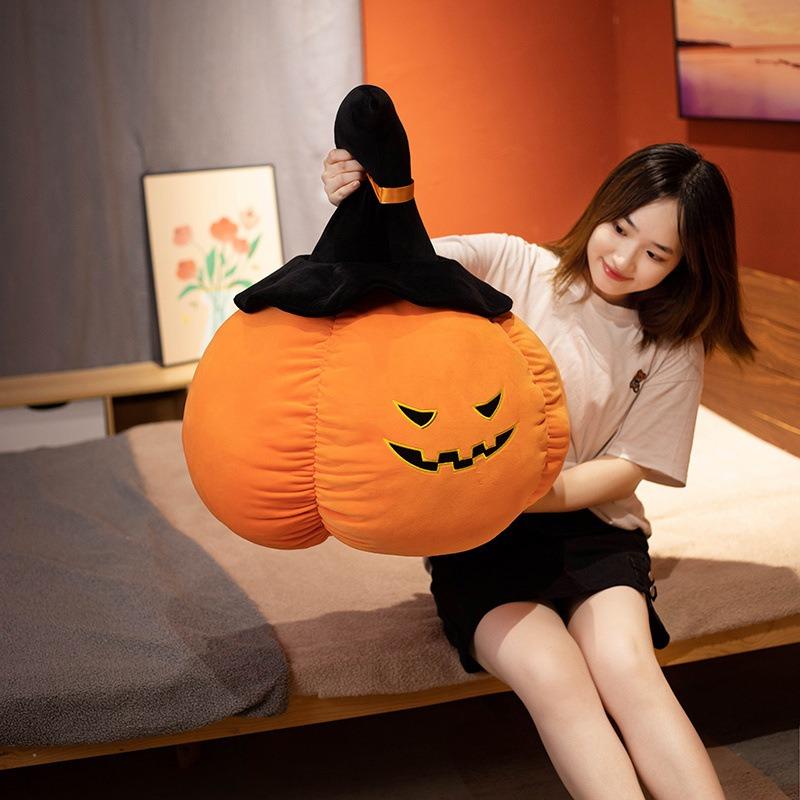 New Home Textile Products Funny Halloween Pumpkin Pillow Soft and Comfortable Pillow Stretch Super Soft Pillow Orange Cushion