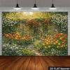Colorful Flower Fence Background, Summer Garden Decor