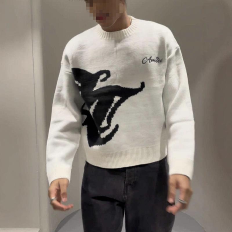 Podzimní a zimní svetr s kulatým výstřihem, volného střihu, s vyšívaným Y2K street personalizovaným vzorem pro muže a ženy