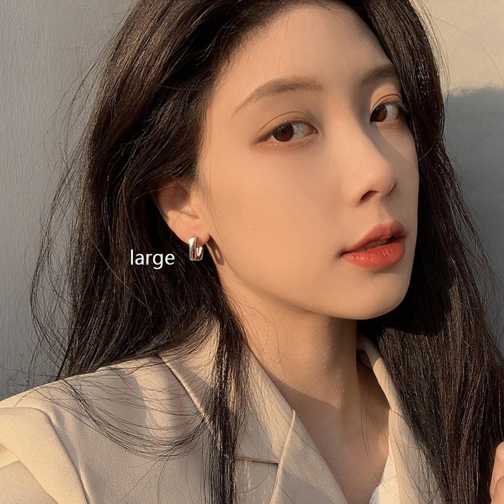 Daily Gold Color Simplicity Geometric French Square Earrings Hoop Earrings Fashion Jewelry Ear Stud