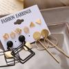5 Pairs of Women's Earrings Alloy Animal Diamond-shape Earrings Set