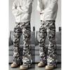 Men'S Denim, American Retro Washed Distressed Multi Pocket Workwear Jeans, Men'S And Women'S Loose Straight Leg Casual Pants, Trendy