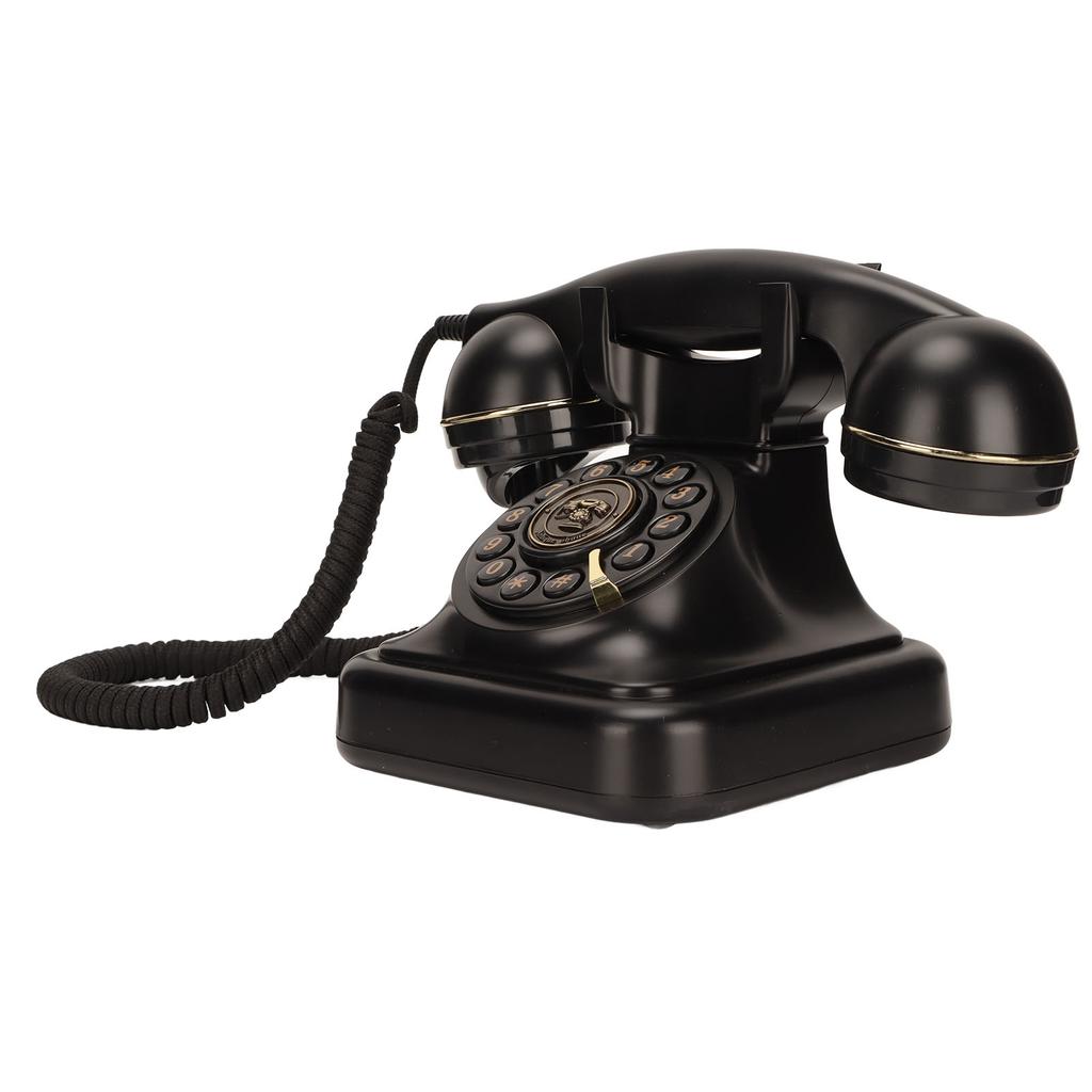 Vintage Landline Phone Old Fashioned Disc Button Retro Corded Telephone for Home Office Decor
