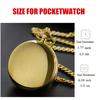 Classic Vintage Golden-Tone Quartz Pocket Watch with Arabic Numerals & Adjustable Chain - Round Men's Fashion Accessory