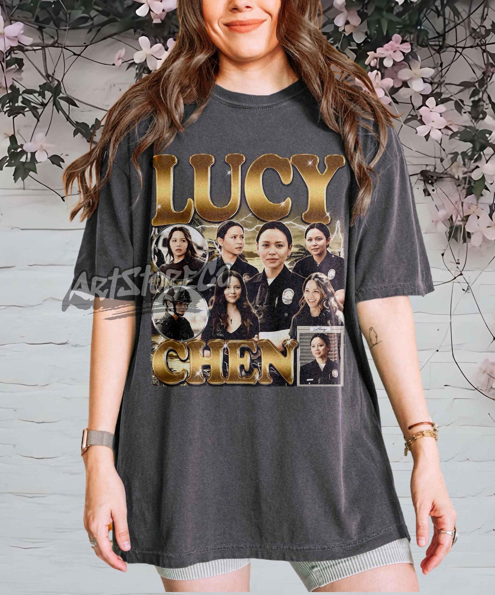 Lucy Chen Retro Collage T-Shirt, The Rookie Fan Apparel 4XL