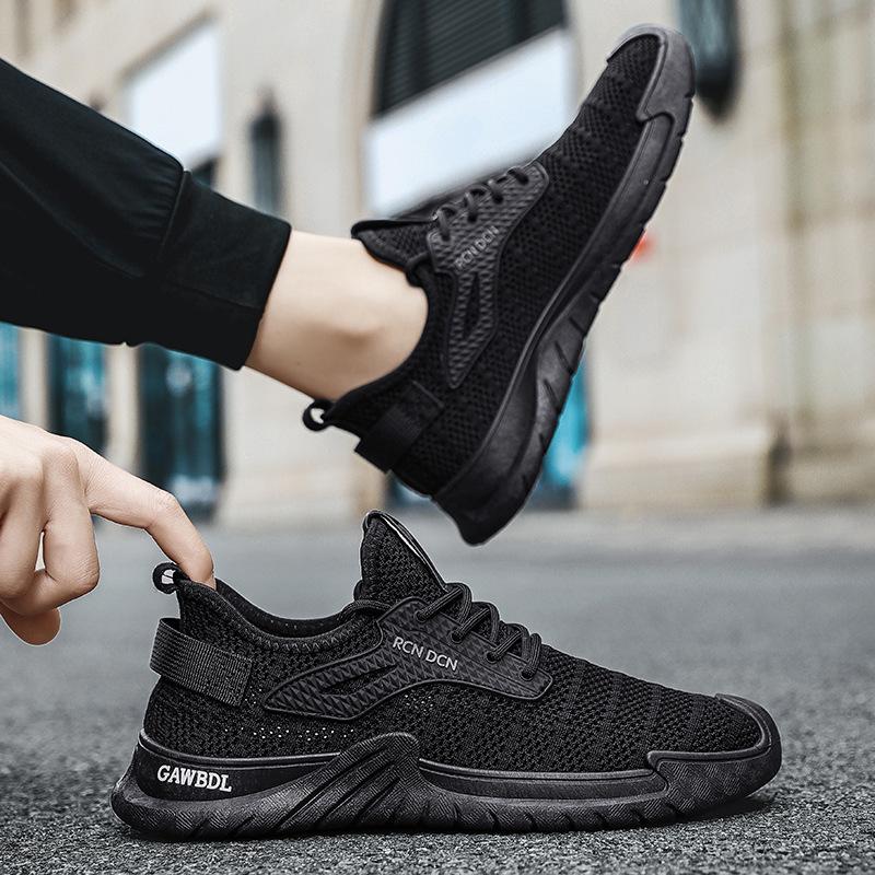 Flying Woven Sports Men's Shoes 2024 Summer New Thin Low-top Lace-up Outdoor Travel Mountaineering Breathable Casual Shoes